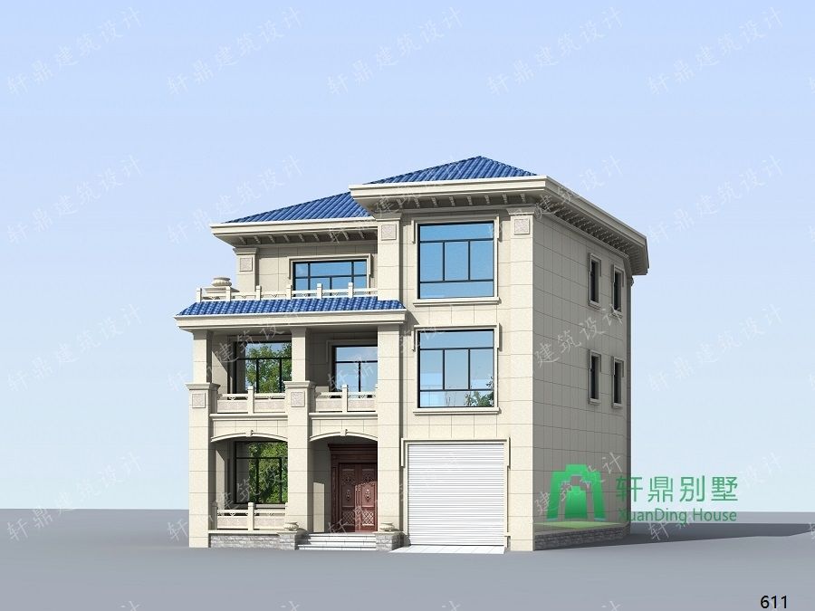 農(nóng)村三層帶車庫(kù)自建別墅設(shè)計(jì)圖側(cè)面效果圖.jpg 農(nóng)村三層帶車庫(kù)自建別墅設(shè)計(jì)圖側(cè)面效果圖.jpg